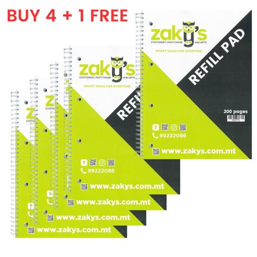 Picture of 4+1 FREE REFILL PAD ZAKYS 200 PAGES SPIRAL